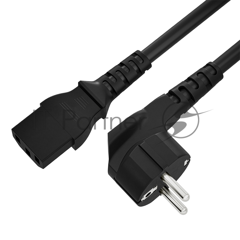 Кабель питания 4PH черный 5.0m, евровилка угловая Schuko - С13, 3*0,5mm, медь, 4PH-R90164