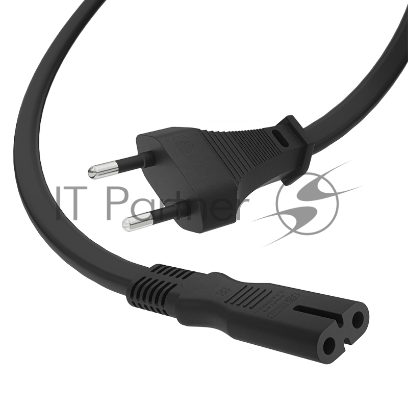 Кабель питания GCR 2.0m, CEE 7/16 / IEC C7, черный, 2*0,5mm, GCR-54294