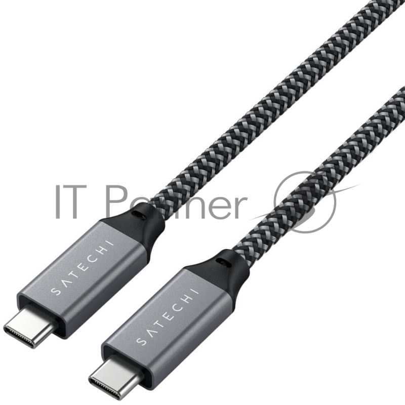 Кабель Satechi USB4 C-TO-C CABLE (0.80м) для зарядки и передачи данных (до 100W), Серый космос, ST-U4C80M