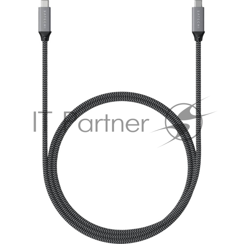Кабель Satechi USB4 C-TO-C CABLE (0.80м) для зарядки и передачи данных (до 100W), Серый космос, ST-U4C80M