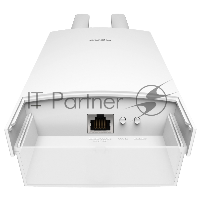 Точка доступа AX3000 High Power WiFi 6 Gigabit Outdoor Access Point, 2402Mbps at 5GHz + 574Mbps at 2.4GHz, 1 x Gigabit RJ45, 2 Detachable Antennas, 802.3at/802.3af PoE or 48V passive PoE, IP65 Waterproof, lightning protection, 48V passive PoE adapter