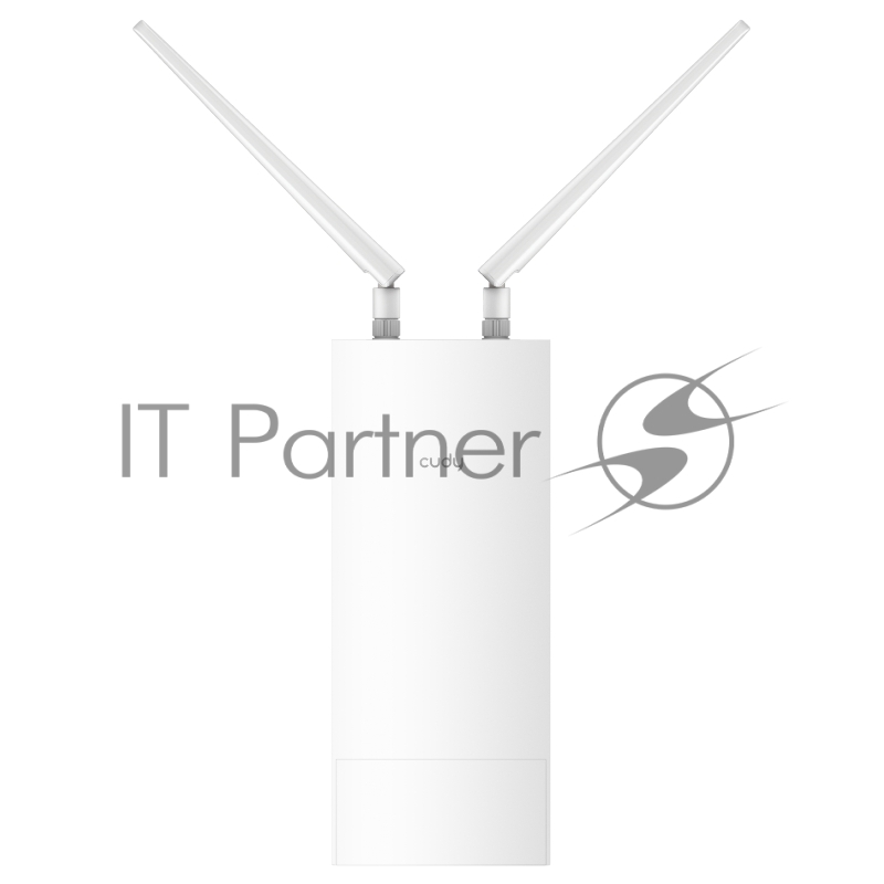 Точка доступа AX3000 High Power WiFi 6 Gigabit Outdoor Access Point, 2402Mbps at 5GHz + 574Mbps at 2.4GHz, 1 x Gigabit RJ45, 2 Detachable Antennas, 802.3at/802.3af PoE or 48V passive PoE, IP65 Waterproof, lightning protection, 48V passive PoE adapter