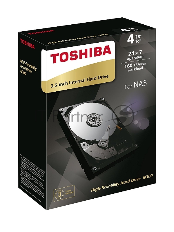 Жесткий диск 4TB Toshiba N300 (HDWQ140UZSVA) {SATA 6.0Gb/s, 7200 rpm, 128Mb buffer, 3.5