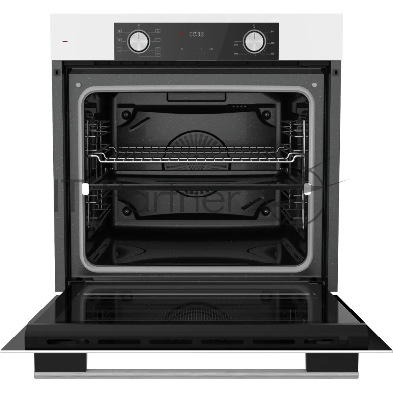 Встраиваемый духовой шкаф HF 608 W 60 см, 80 л, 6 режимов, каталитическая очистка, поворотные переключатели, телескопические направляющие на 1 уровне, белый цвет