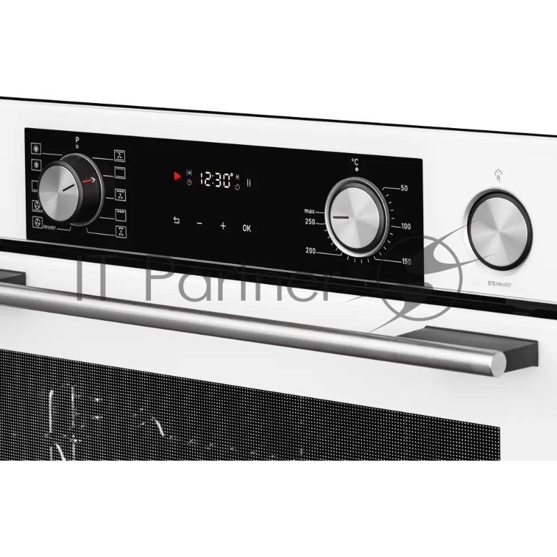 Электрический духовой шкаф Kuppersberg KSO 610 W 60 см, 80 л, High-Tech, 10 режимов, ПАР, Soft Close, телескопические направляющие, белый цвет