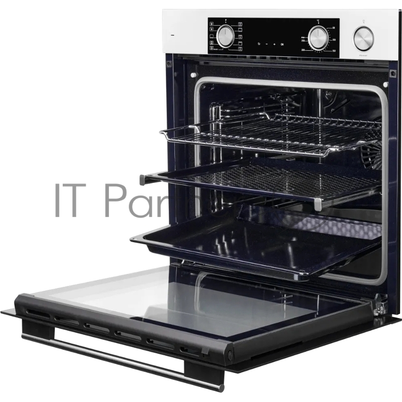 Электрический духовой шкаф Kuppersberg KSO 610 W 60 см, 80 л, High-Tech, 10 режимов, ПАР, Soft Close, телескопические направляющие, белый цвет