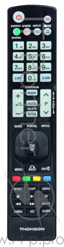 Универсальный пульт Thomson H-132499 LG TVs черный