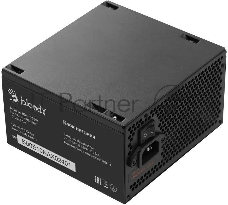 Блок питания Bloody BD-PS700W ATX 700W 80 PLUS WHITE (20+4pin) APFC 120mm fan 6xSATA RTL