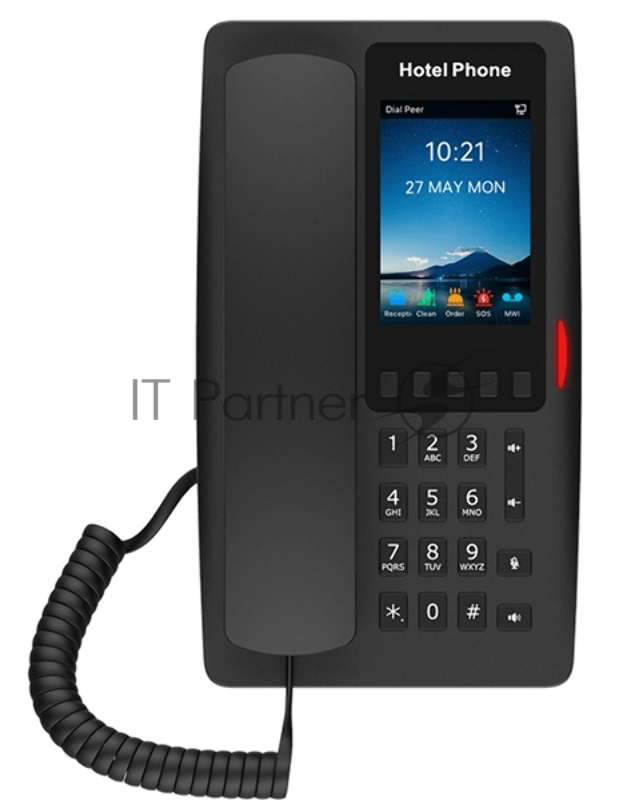 Гостиничный IP-телефон Fanvil H6W WIFI Hotel Phone HD voice 2 SIP Lines 5 Programmable Keys 1 USB port for charging 3.5 Color Screen 2.4GHz&5GHz,Wi-Fi 6 PoE Support PSU