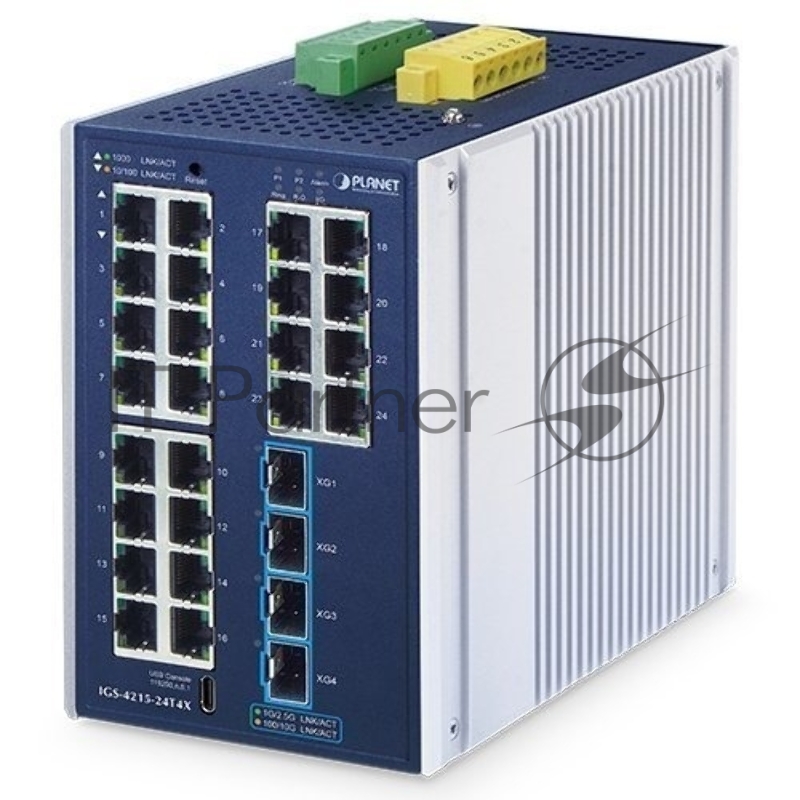 Коммутатор Planet IGS-4215-24T4X Industrial L2+ 24-Port 10/100/1000T + 4-Port 10G SFP+ Managed Ethernet Switch