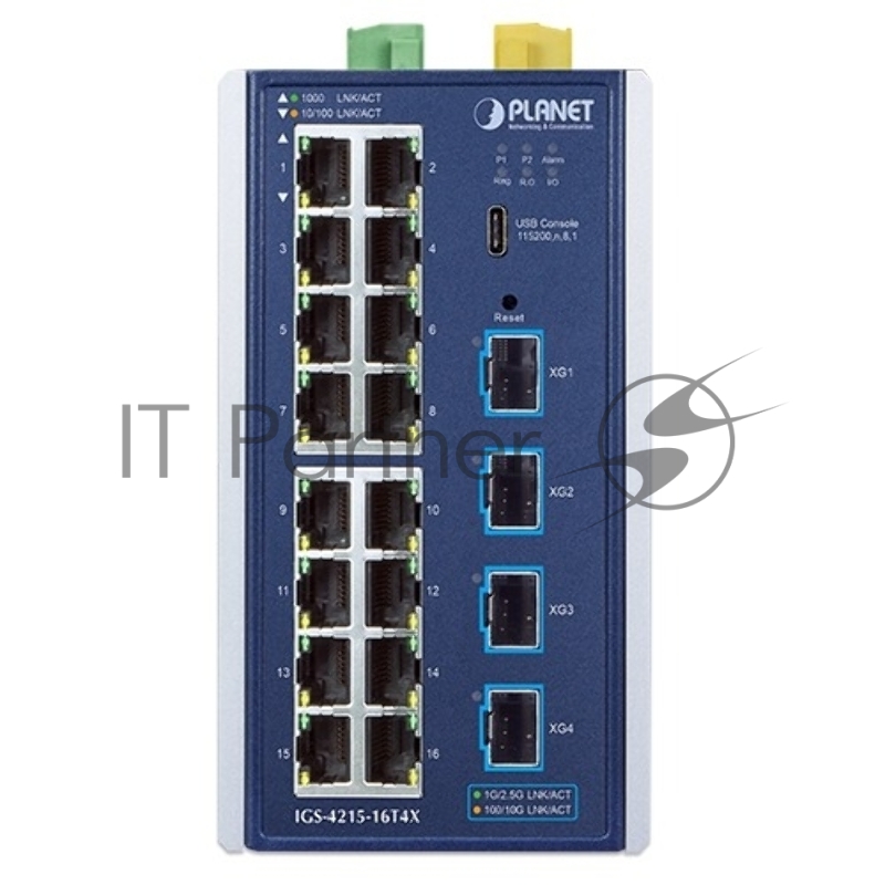 Коммутатор Planet IGS-4215-16T4X Industrial L2/L4 16-Port 10/100/1000T + 4-Port 10G SFP+ Managed Ethernet Switch