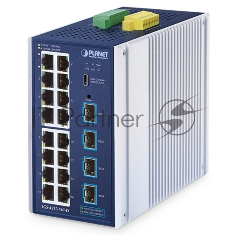 Коммутатор Planet IGS-4215-16T4X Industrial L2/L4 16-Port 10/100/1000T + 4-Port 10G SFP+ Managed Ethernet Switch