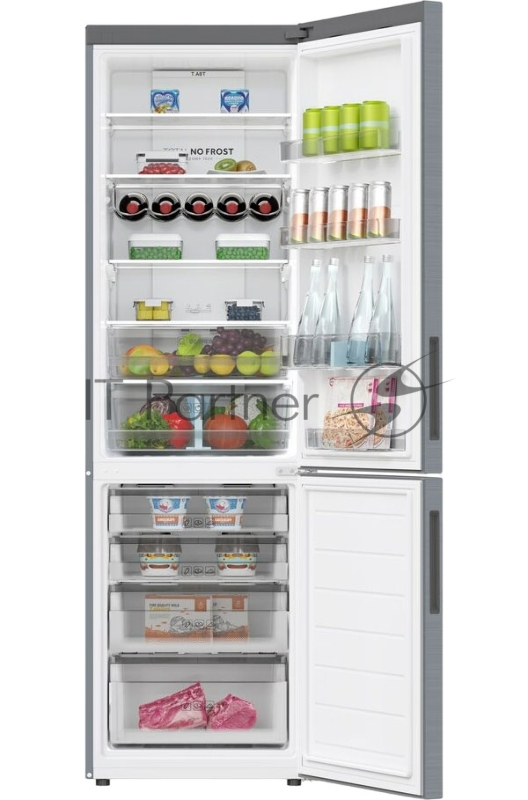 Холодильник Haier C2F637CXRGU1 нержавеющая сталь, двухкамерный, 278/108л, морозилка снизу, No Frost