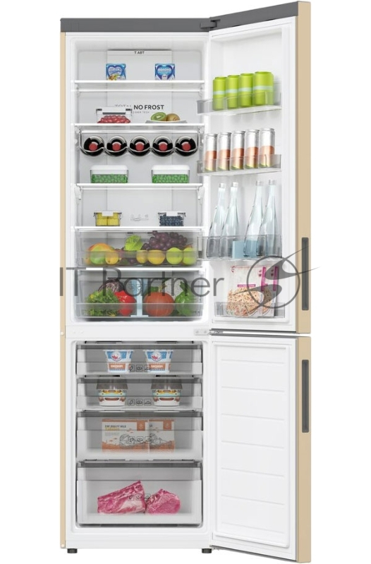 Холодильник Haier C2F637CGGU1 золотистый, двухкамерный, 278/108л, морозилка снизу, No Frost