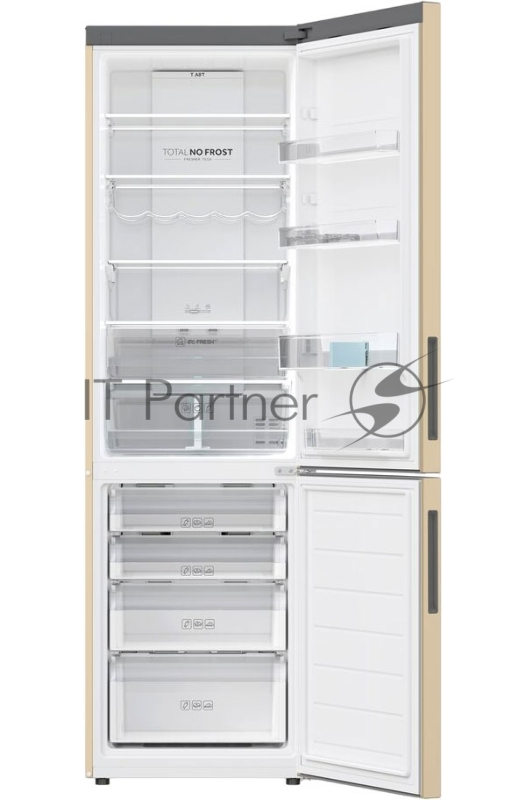 Холодильник Haier C2F637CGGU1 золотистый, двухкамерный, 278/108л, морозилка снизу, No Frost