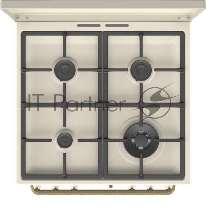 Плита Gorenje, комбинированная, 60 см, объем 71 л, электронный программатор с аналоговым дисплеем, автоматический электроподжиг, очистка паром AquaClean, энергоэффективность А, цвет бежевый