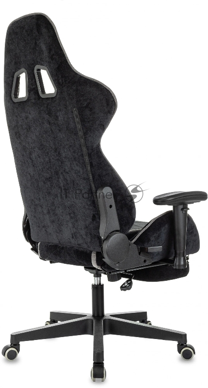 Кресло игровое Zombie Drift/F черный/серый крестов. пластик подст.для ног