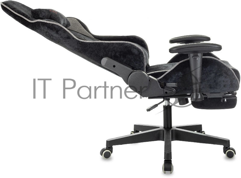 Кресло игровое Zombie Drift/F черный/серый крестов. пластик подст.для ног