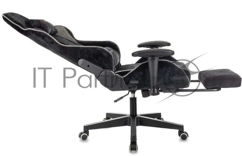 Кресло игровое Zombie Drift/F черный/серый крестов. пластик подст.для ног