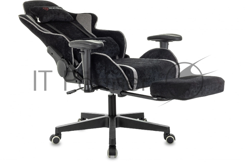 Кресло игровое Zombie Drift/F черный/серый крестов. пластик подст.для ног