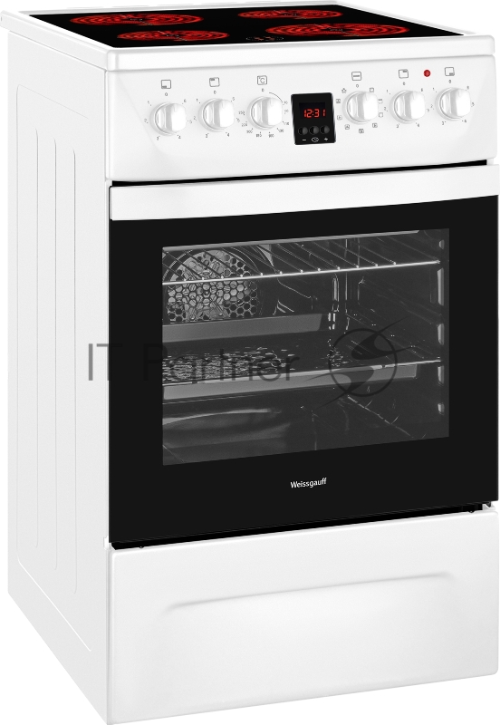 Электрическая плита Weissgauff WES 2V16 WE Premium Line стеклокерамика, без крышки, белый