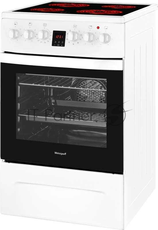 Электрическая плита Weissgauff WES 2V16 WE Premium Line стеклокерамика, без крышки, белый