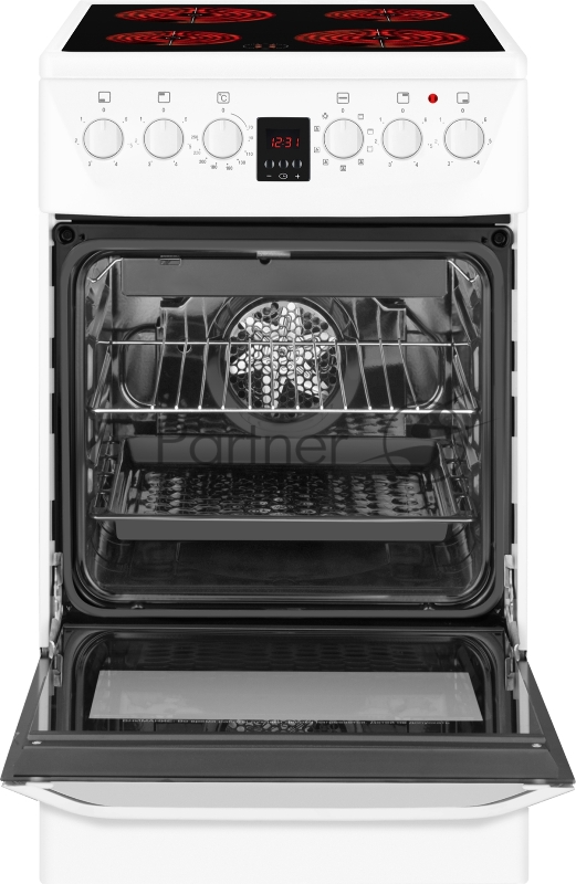 Электрическая плита Weissgauff WES 2V16 WE Premium Line стеклокерамика, без крышки, белый