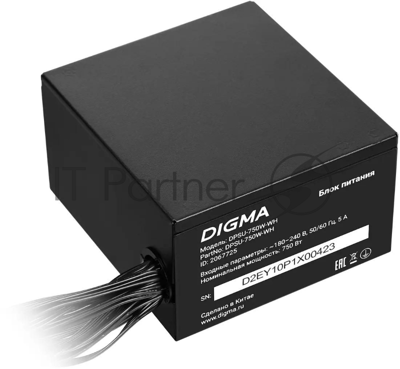 Блок питания Digma ATX 750W DPSU-750W-WH 80 PLUS WHITE (20+4pin) APFC 120mm fan 6xSATA RTL