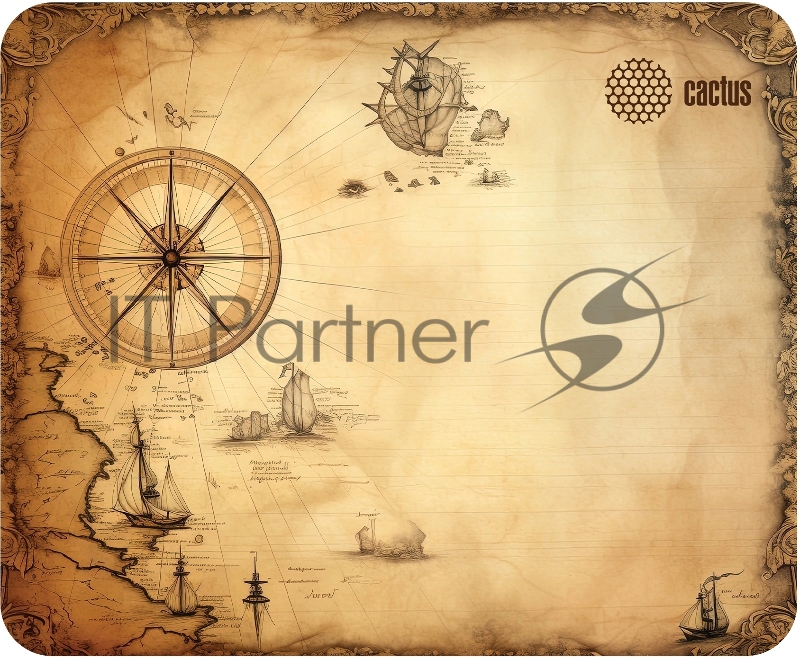 Коврик для мыши Cactus Antique map 220x180x2мм (CS-MP-P08XS)