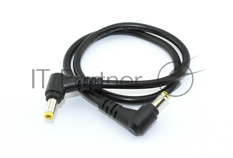 Кабель DC 5.5x2.5 18 AWG папа-папа 0,5 м с угловым штекером