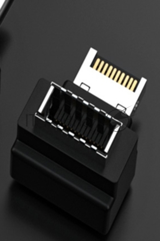 Переходник USB Type E мама-папа угловой