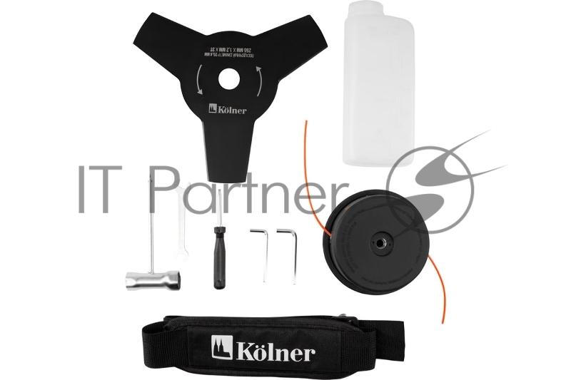 Триммер бензиновый, 1500Вт, ширина скашивания ножом/леской 255/420мм, KOLNER KGT 430 (1+1 уп) (кратно 10шт) объем двигателя 43см3, 2,1л.с, цельная штанга, (нож 3Т, катушка, ремень)