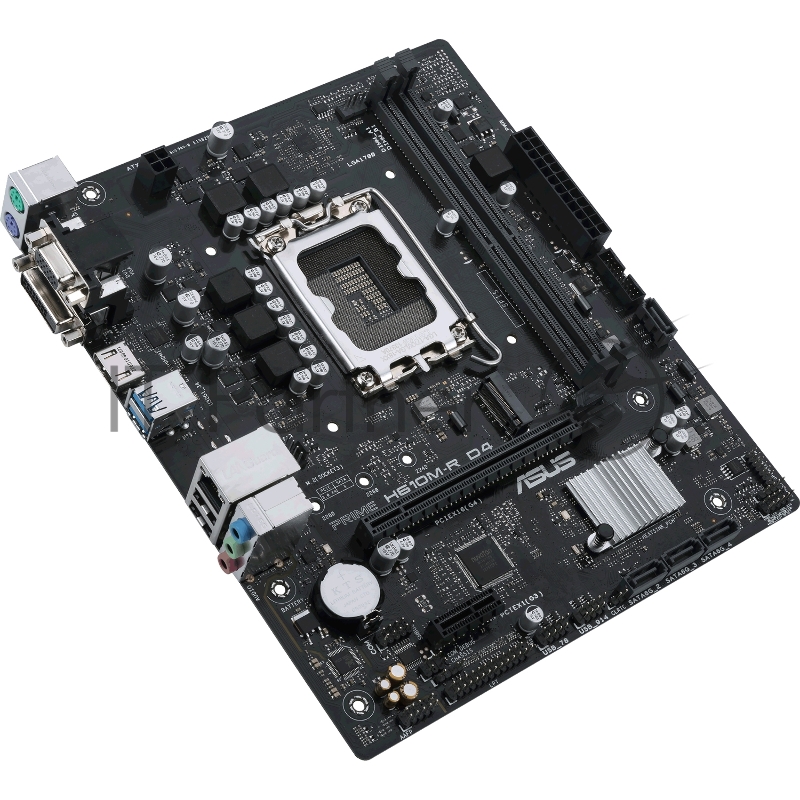 Материнская плата ASUS PRIME H610M-R D4-SI, LGA 1700, Intel H610, 2xDDR4, 4xSATA, 1xM.2 PCIe 3.0 x4, 1xPCI-E 4.0 x16, 1xPCI-E x1, 1xHDMI, 1xDVI, 1xVGA, 2xUSB-A 2.0, 2xUSB-A 3.2 Gen 1, 1x 1Gb LAN, 3x3.5 мм, 7.1, mATX