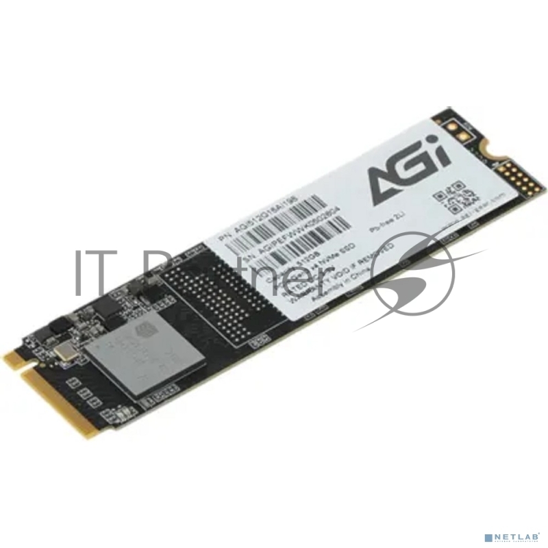 Накопитель SSD AGI 512GB M.2 2280 AI198 Client SSD PCIe Gen3x4 with NVMe, 2059/1636, IOPS 176/252K, MTBF 1.6M, 3D TLC, 200TBW, 0,36DWPD, RTL