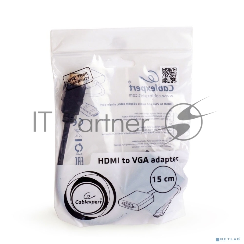 Переходник Gembird-Cablexpert Переходник HDMI-VGA, 19M/15F (A-HDMI-VGA-03)