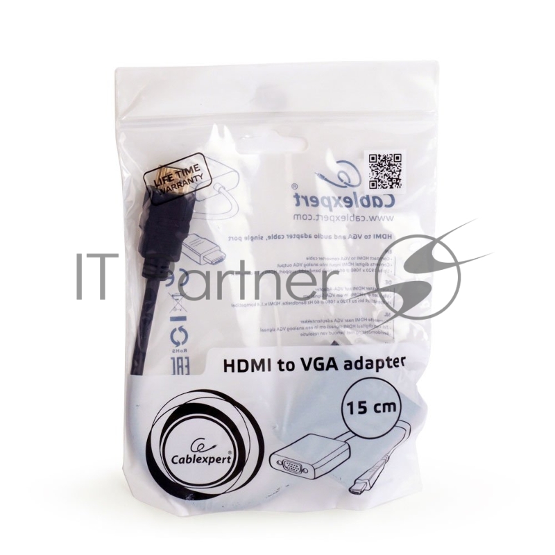 Переходник Gembird-Cablexpert Переходник HDMI-VGA, 19M/15F (A-HDMI-VGA-03)