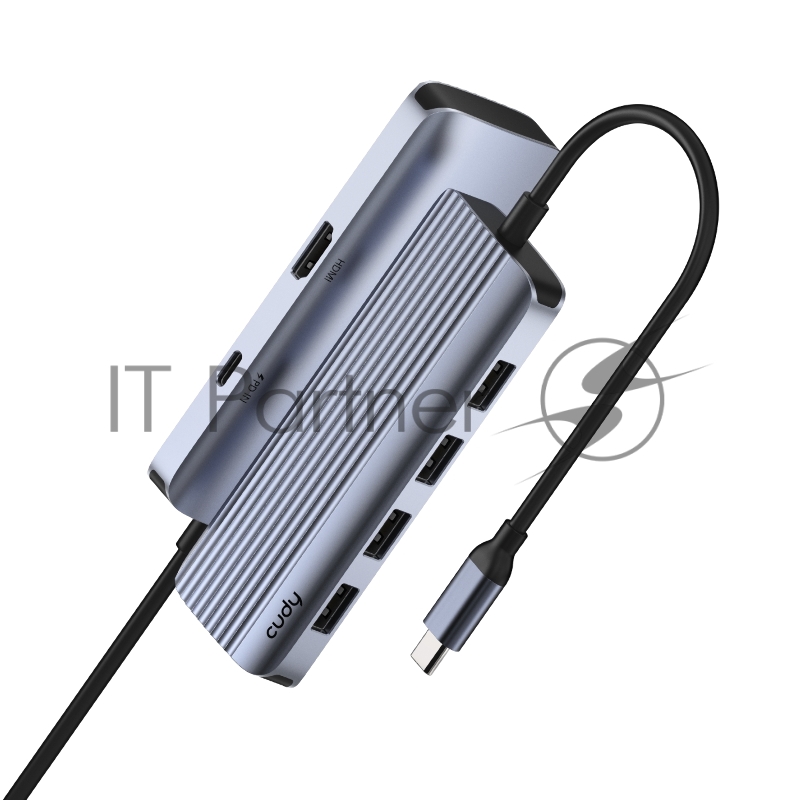 Концентратор USB-C Cudy UH500, 1 USB-C 3.0, 1x 4K@30Hz HDMI Port, 1x 100W USB-C port for PD Charging, 4x USB-A (UH500)