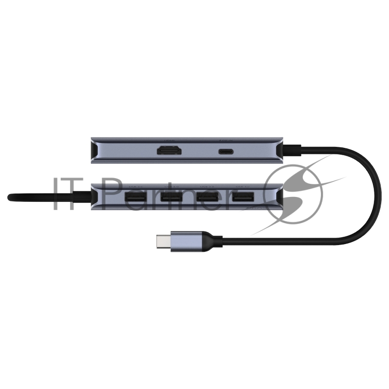 Концентратор USB-C Cudy UH500, 1 USB-C 3.0, 1x 4K@30Hz HDMI Port, 1x 100W USB-C port for PD Charging, 4x USB-A (UH500)