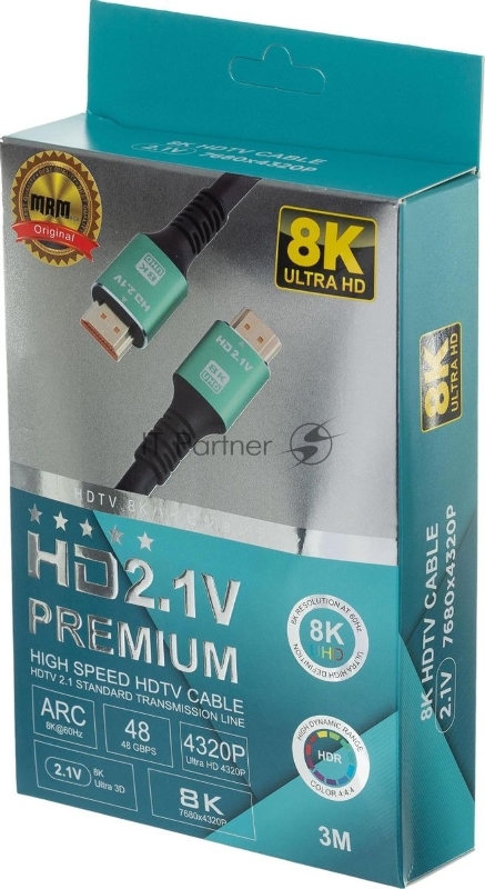 Кабель аудио-видео Premier 12392 HDMI (m)/HDMI (m) 3м. позолоч.конт. черный