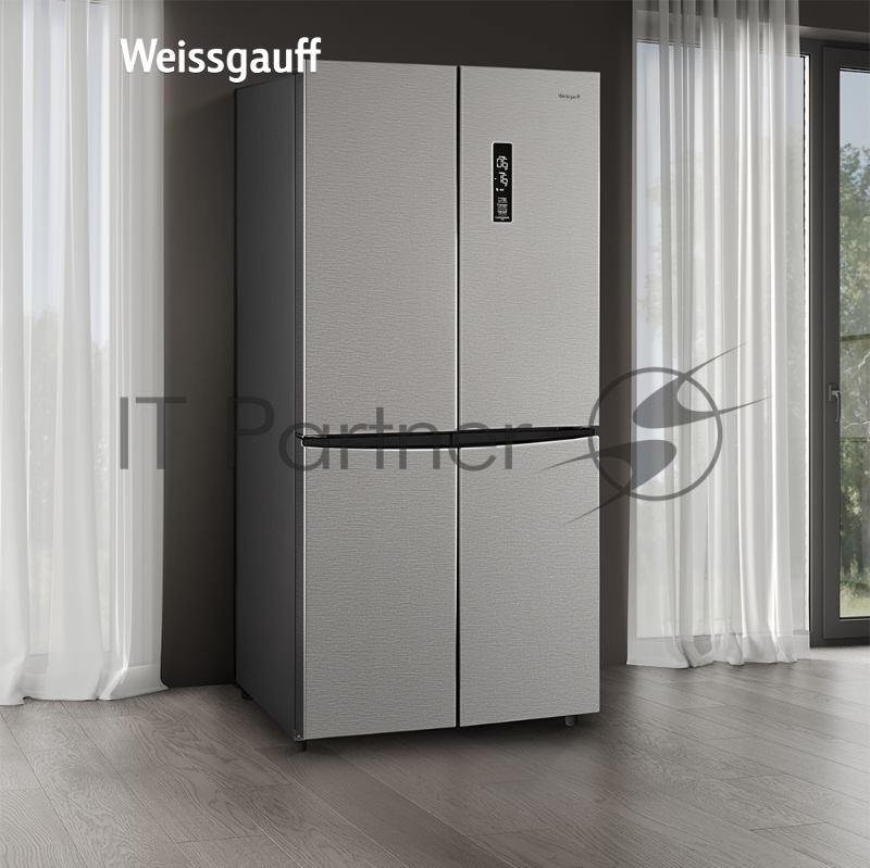 Холодильник Weissgauff WCD 450 INVERTER белый трехкамерный side-by-side 286/141л морозилка снизу