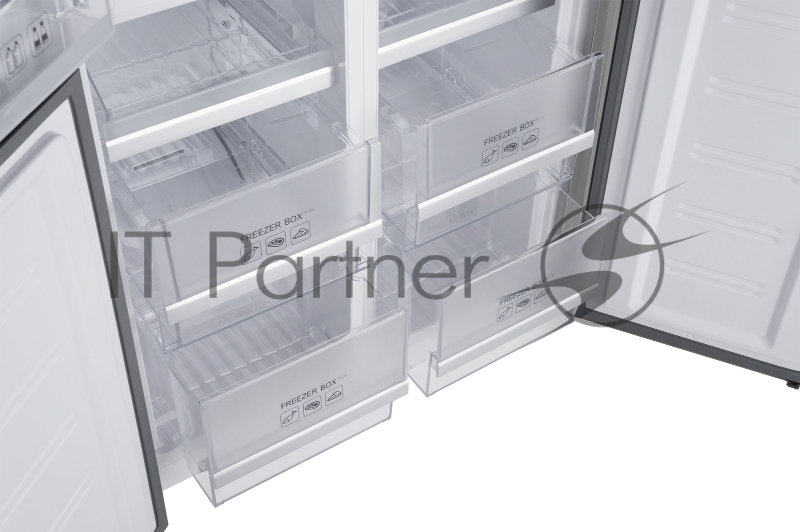 Холодильник Weissgauff WCD 450 INVERTER белый трехкамерный side-by-side 286/141л морозилка снизу