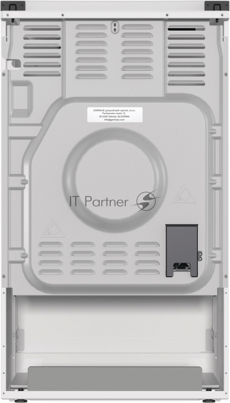 Комбинированная плита Gorenje GK5A12WG, полезный объем 68 л, очистка паром AquaClean, сводчатая форма духовки, механическое управление, электроподжиг, цвет белый
