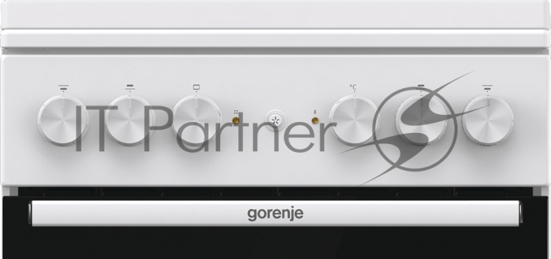 Комбинированная плита Gorenje GK5A12WG, полезный объем 68 л, очистка паром AquaClean, сводчатая форма духовки, механическое управление, электроподжиг, цвет белый