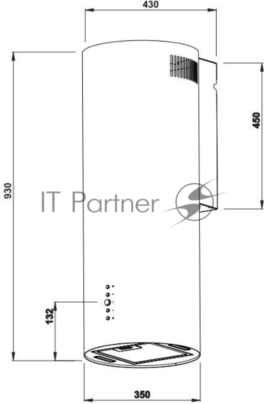 Вытяжка каминная Weissgauff Gracia WH белый управление: кнопочное (1 мотор)