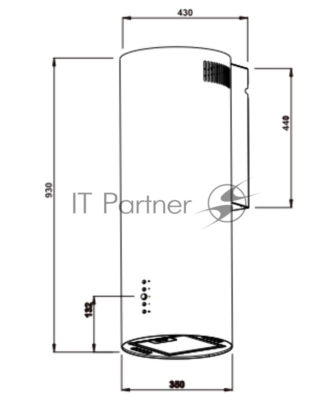 Вытяжка каминная Weissgauff Gracia BL черный управление: кнопочное (1 мотор)