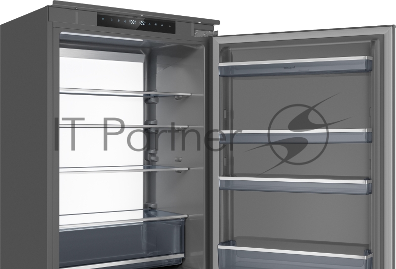 Встраиваемый холодильник Weissgauff WRKI 1970 INV. INOX нержавеющая сталь, 341л, морозилка снизу