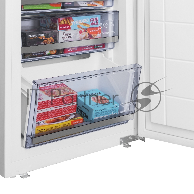 Встраиваемый холодильник Maunfeld MBF19369NFWGR LUX Inverter белый двухкамерный 257/84л морозилка снизу