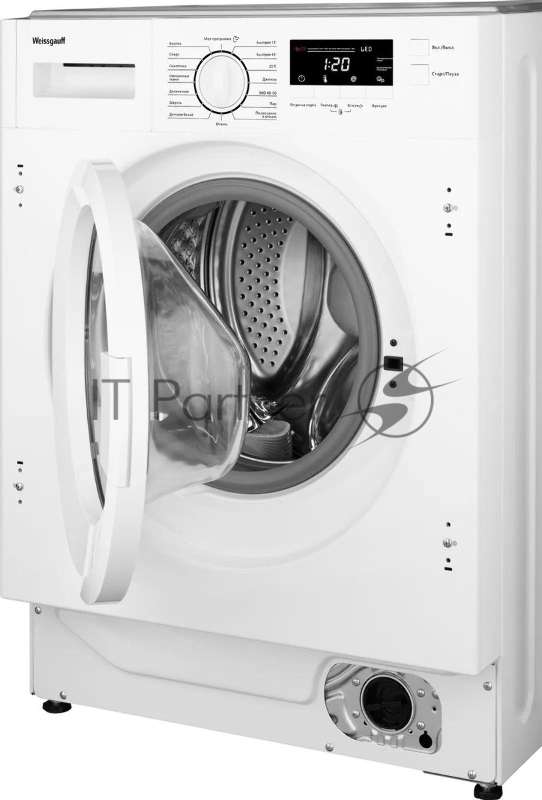 Встраиваемая стиральная машина Weissgauff WMI 6147 Inverter Steam класс:A+++, загрузка до 7кг, отжим:1400об/мин, белый