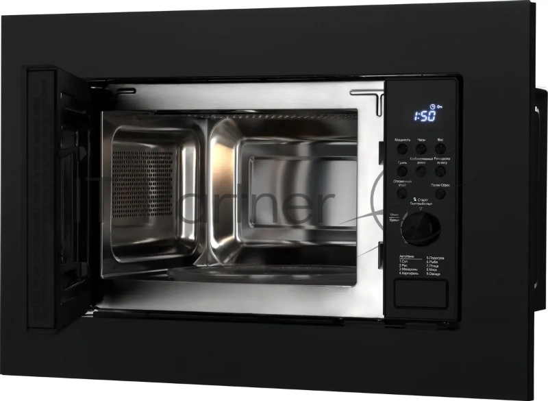 Микроволновая печь встраиваемая Weissgauff HMT-620 B Grill черный, 20 л, 700 Вт, переключатели - кнопки/поворотный механизм