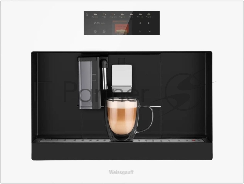 Кофемашина Weissgauff WCMI-572, Touch Cappuccino, 1400Вт, белый/черный